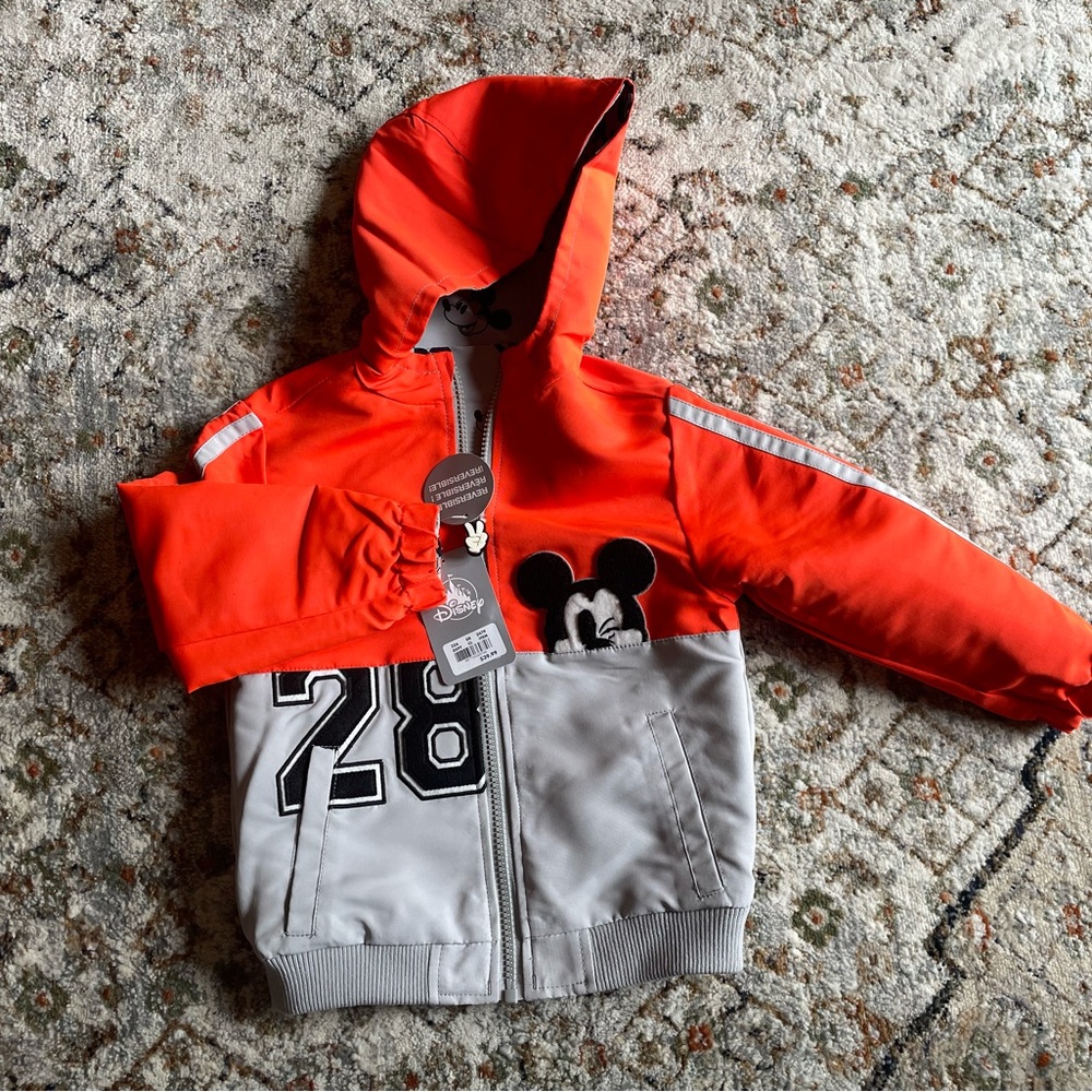 NWT DISNEY Mickey Mouse reversible jacket toddler 3